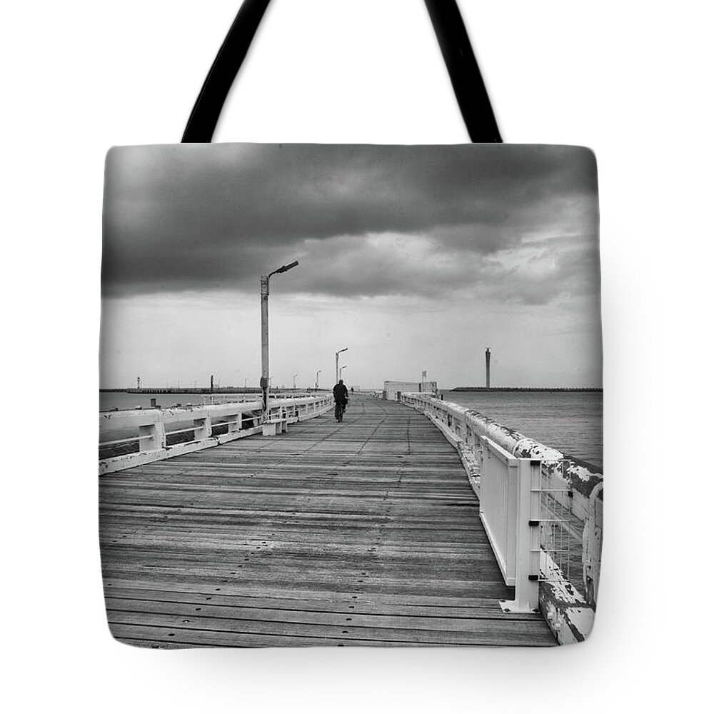 Belgium Tote Bag featuring the photograph On the boardwalk 2 by Ingrid Dendievel