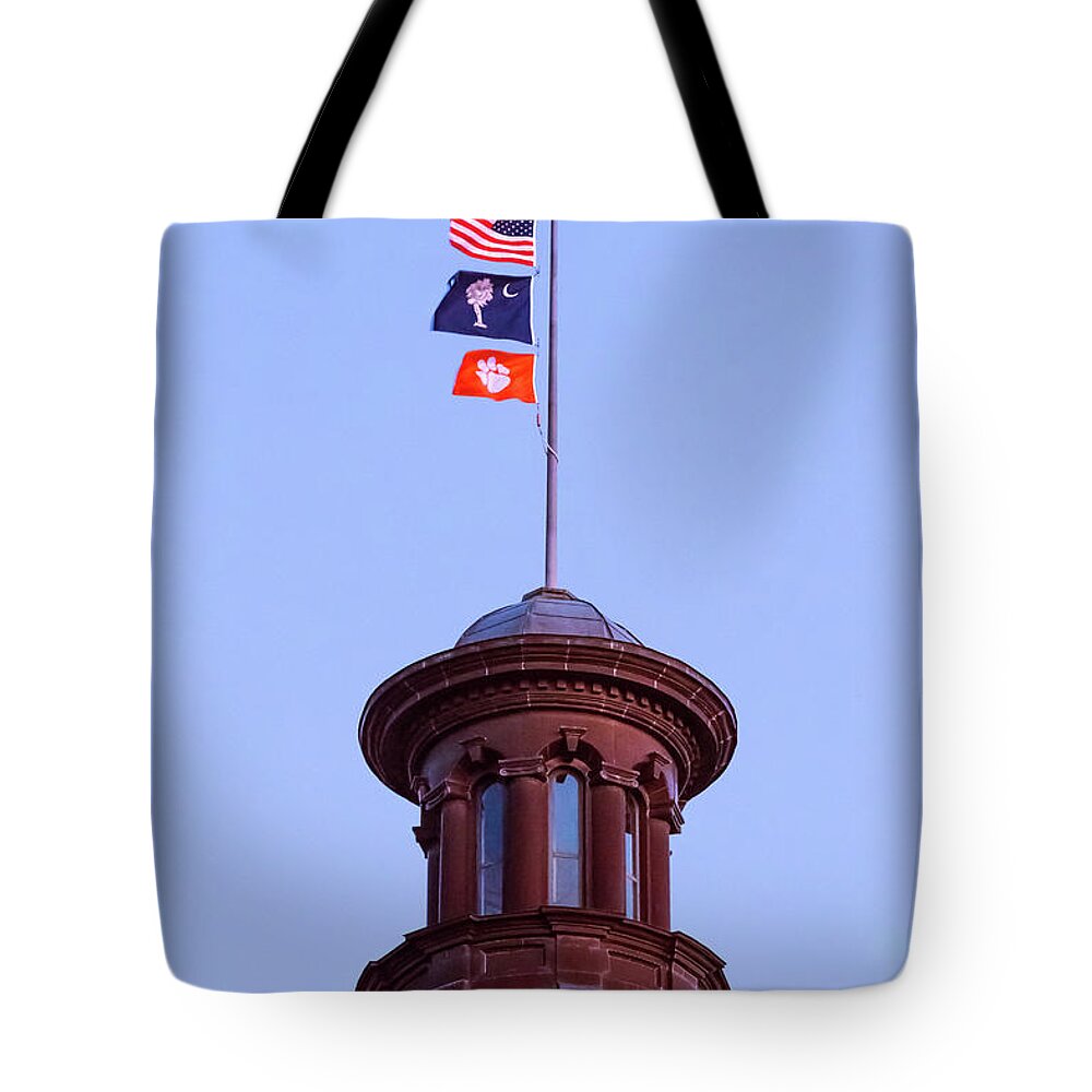 Clemson Tote Bag featuring the photograph On the Dome-5 by Charles Hite