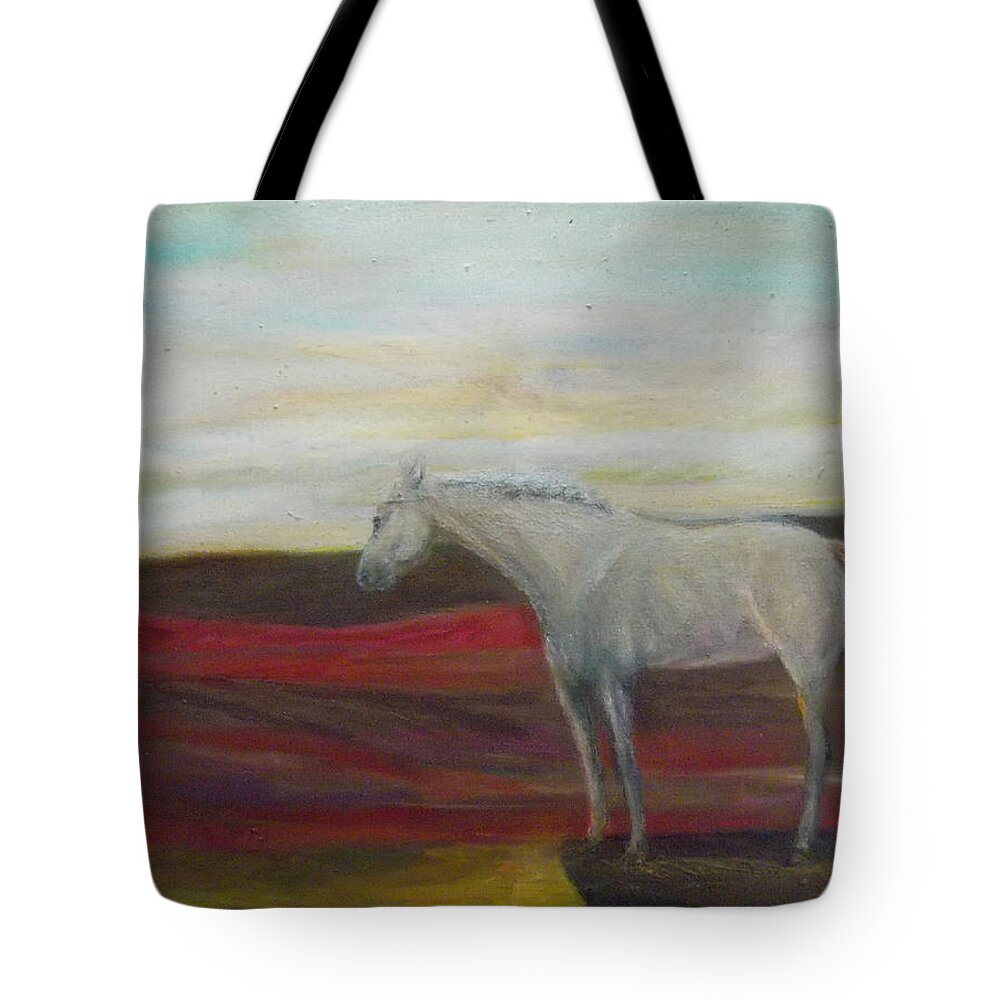 Horse Tote Bag featuring the painting On the Edge by Susan Esbensen