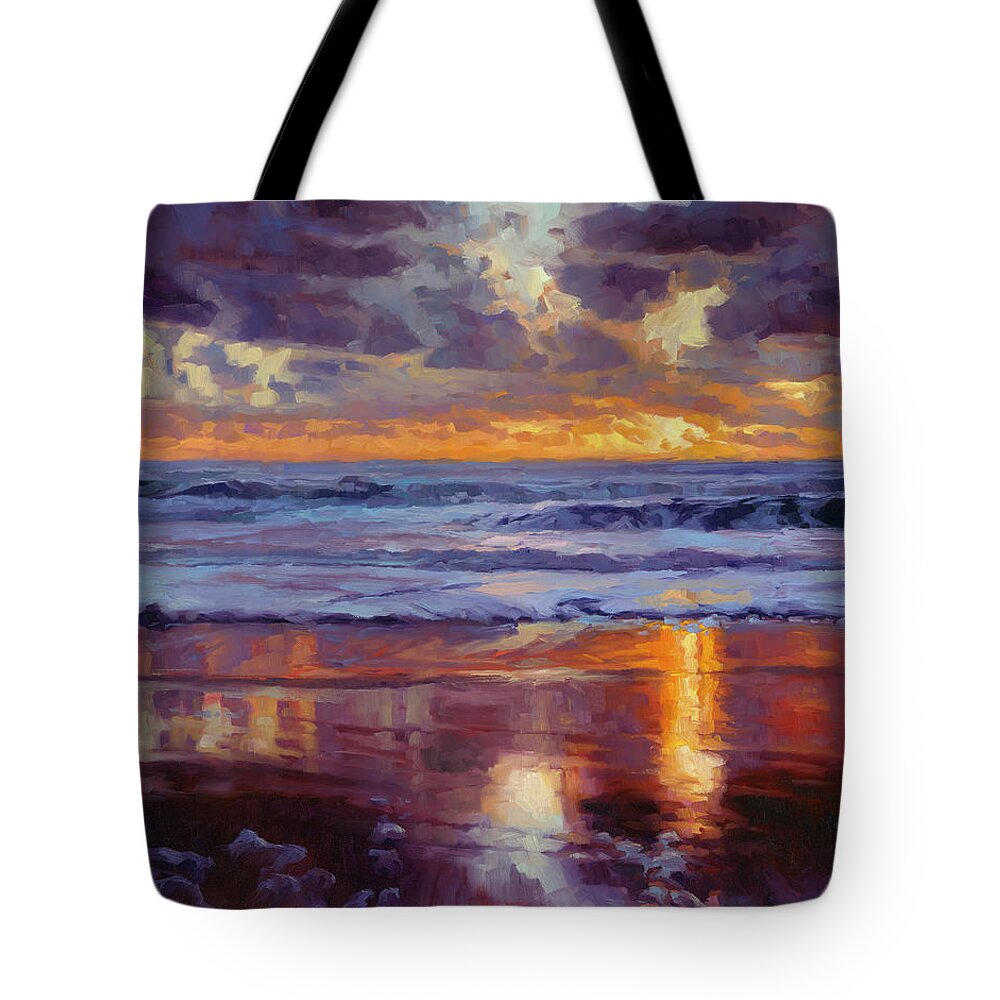Ocean Tote Bag featuring the painting On the Horizon by Steve Henderson