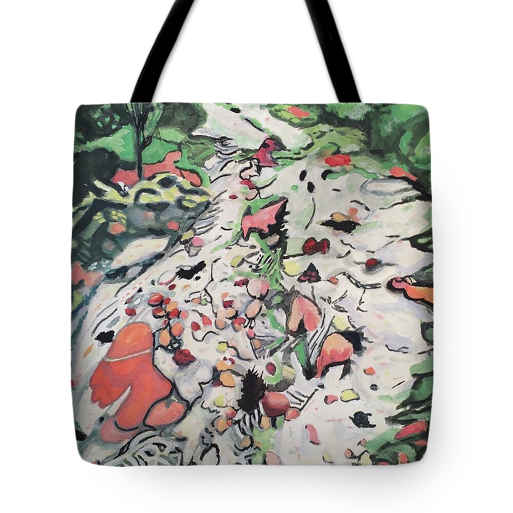 Landscape Tote Bag featuring the painting On the Path by Enrique Ojembarrena