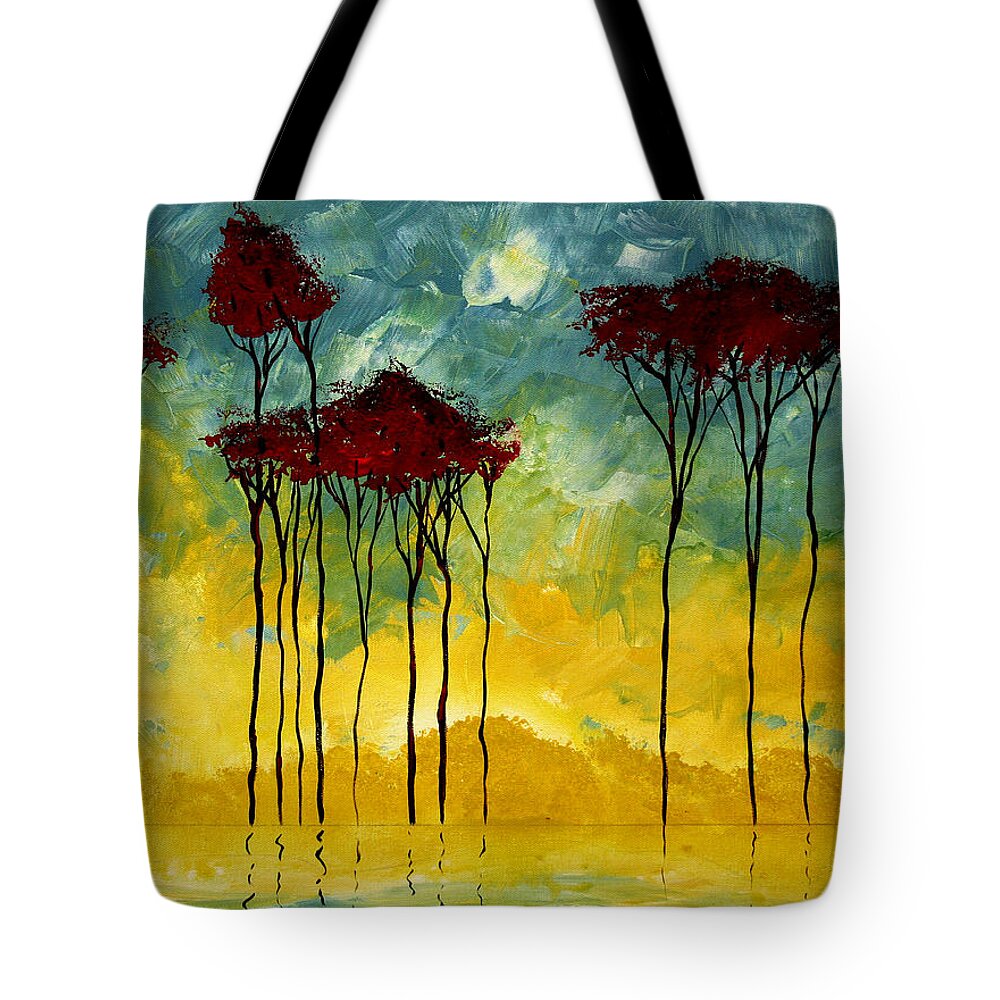 Art Tote Bag featuring the painting On the Pond by MADART by Megan Aroon