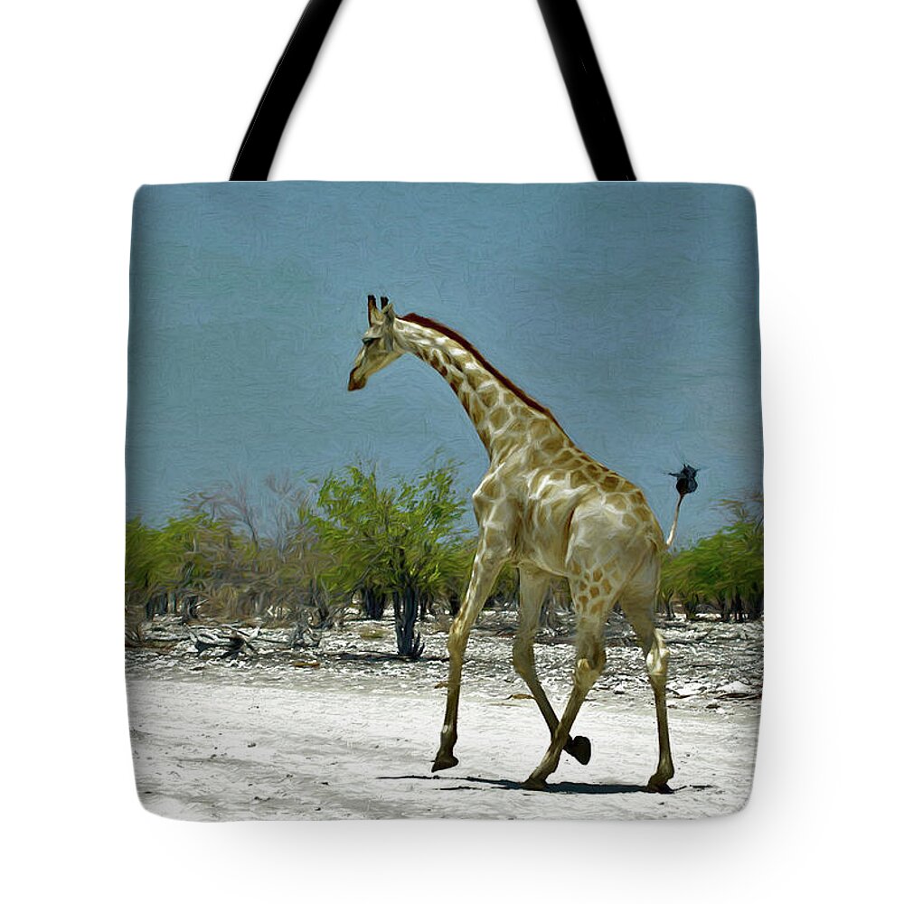 Africa Tote Bag featuring the digital art On The Run Again by Ernest Echols
