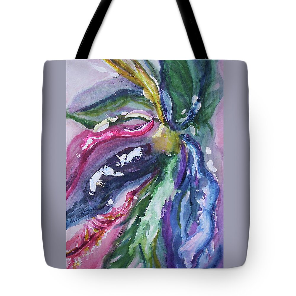 Watercolor Tote Bag featuring the painting On the Vine 2 by Suzanne Udell Levinger