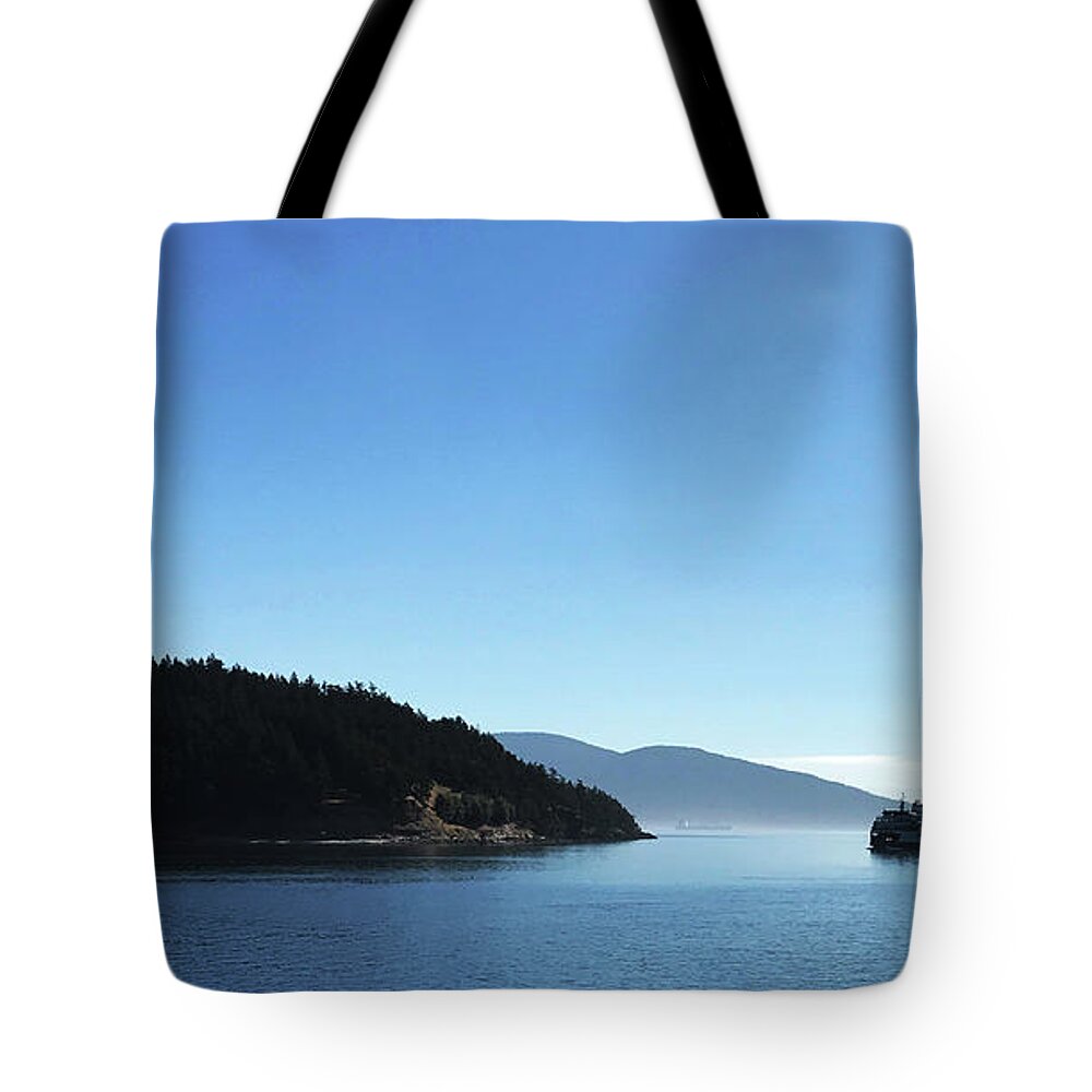 Ferry Tote Bag featuring the photograph On the Way To Orcas by Lorraine Devon Wilke
