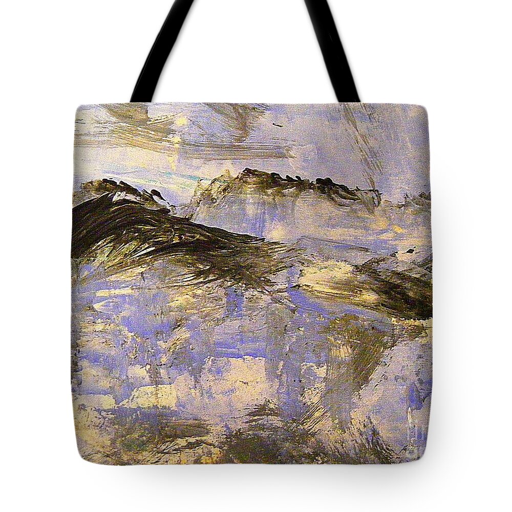 Abstract Mountain Painting Tote Bag featuring the painting On Top of the World by Nancy Kane Chapman