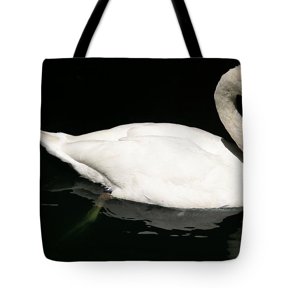 Swan Tote Bag featuring the photograph Once Upon Reflection by Linda Shafer