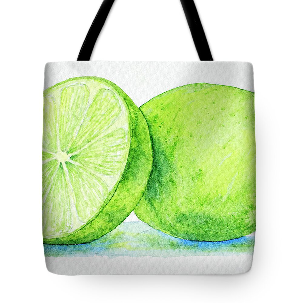 One Tote Bag featuring the painting One And A Half Limes by Rebecca Davis