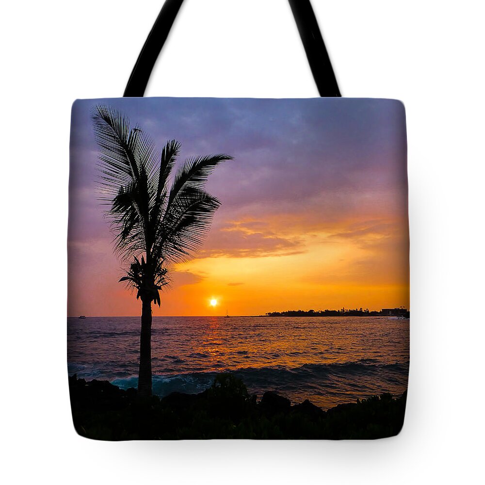 Hawaii Tote Bag featuring the photograph Oneo Bay Sunset by Pamela Newcomb
