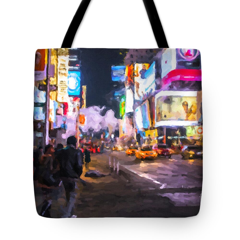 Broadway Tote Bag featuring the painting Only go out at night ... by Chris Armytage
