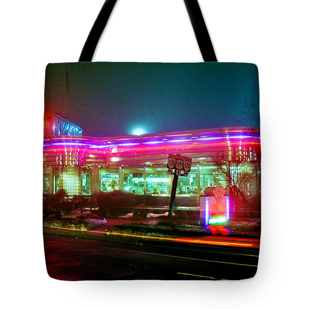 Diner Tote Bag featuring the photograph Open all night, color by Bill Jonscher