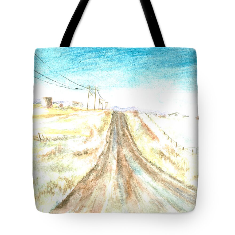 Road Tote Bag featuring the painting Country Road by Andrew Gillette