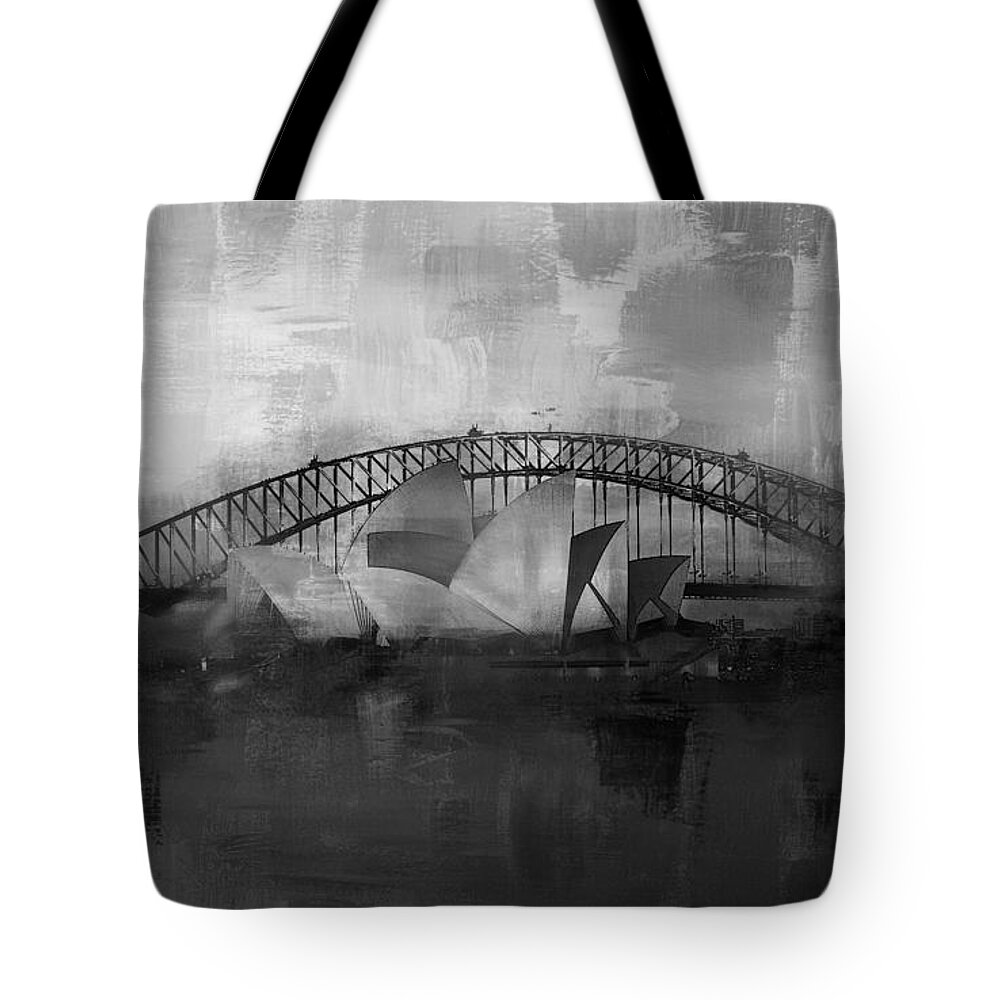 Sydney Tote Bag featuring the painting Opera House 01 by Gull G