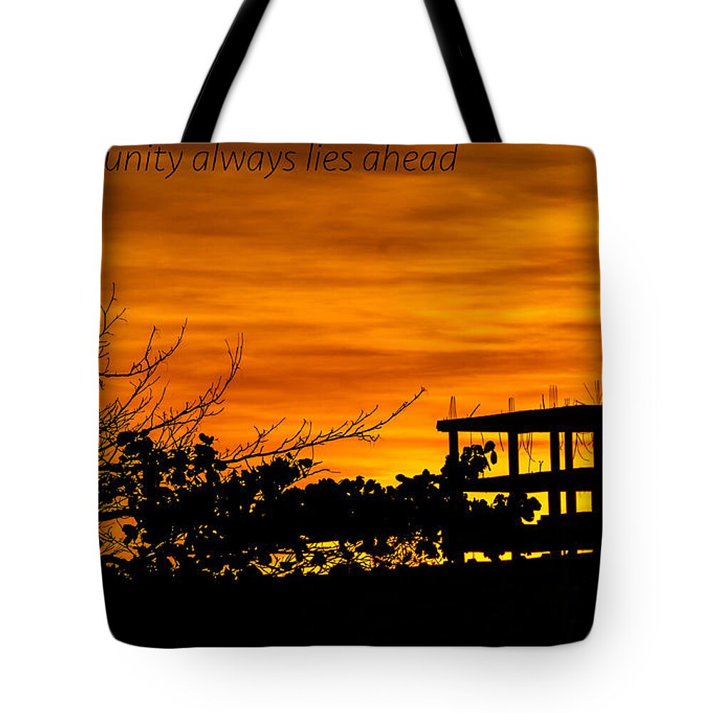 Clouds Tote Bag featuring the photograph Opportunity by Metaphor Photo