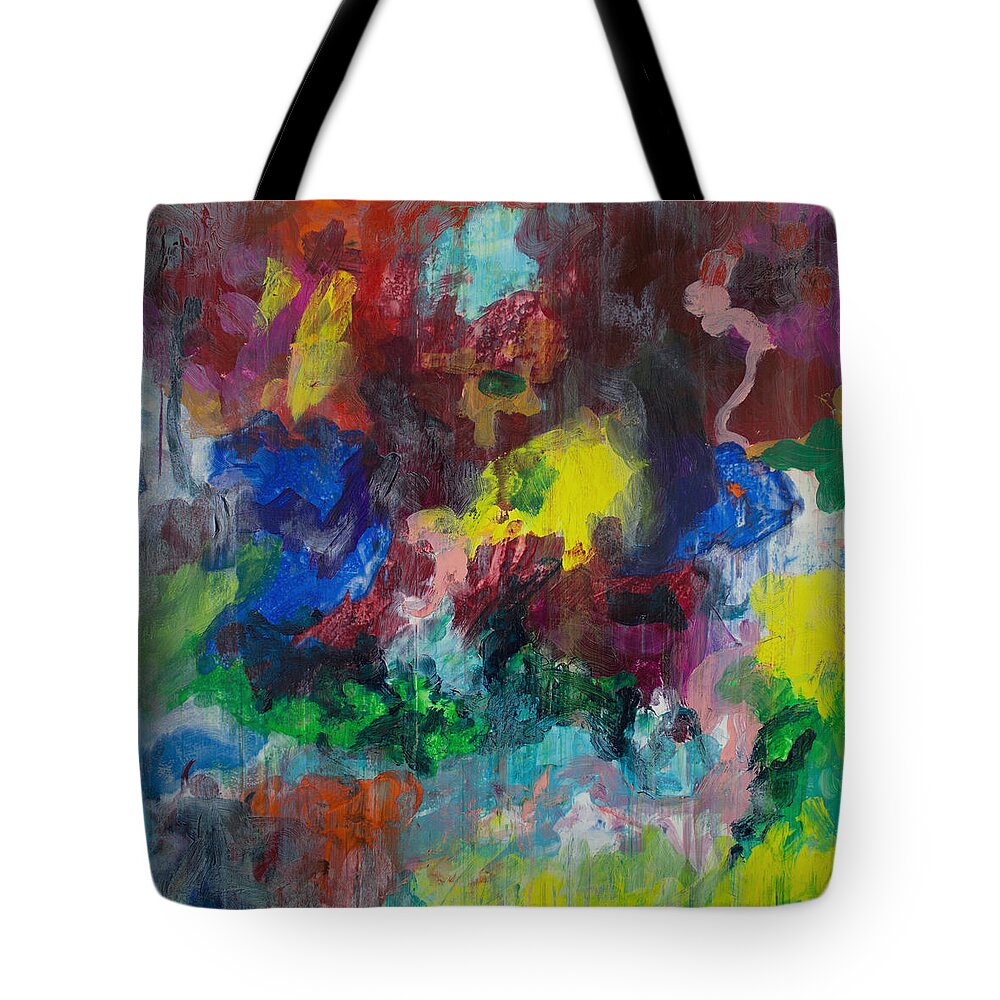 Derek Kaplan Art Tote Bag featuring the painting Opt.68.15 Dreaming With Music by Derek Kaplan