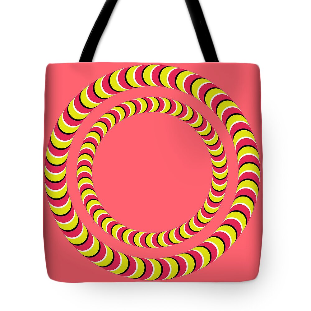 Rotation Tote Bag featuring the digital art Optical Illusion Circle In Circle by Sumit Mehndiratta