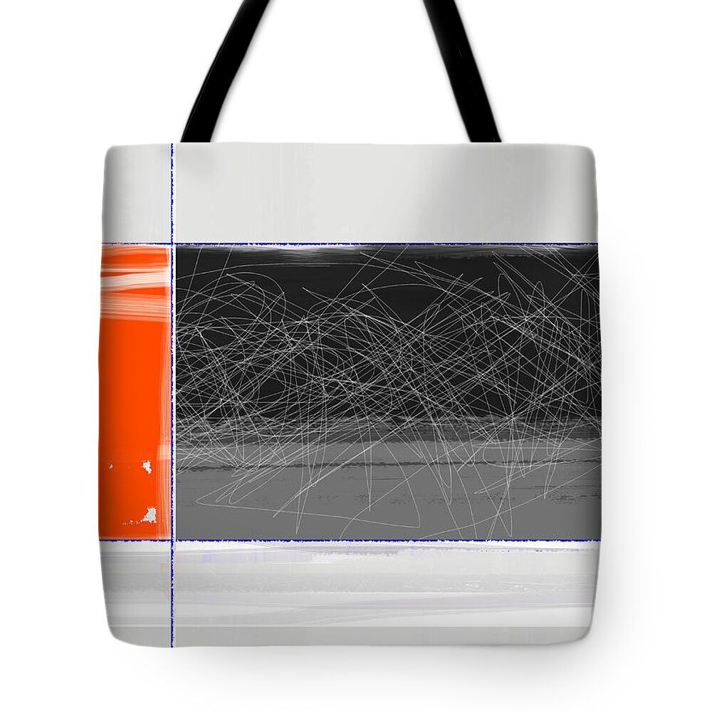 Abstract Tote Bag featuring the painting Orange and Black by Naxart Studio
