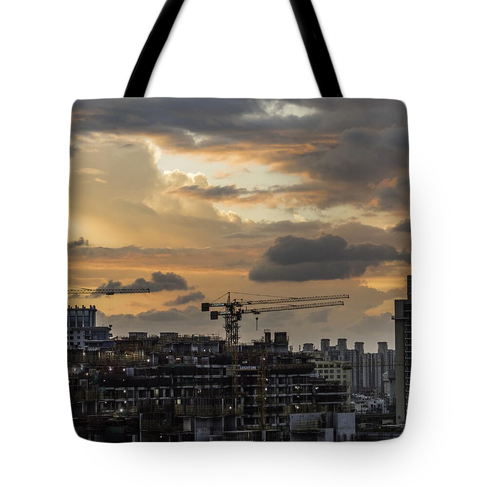 India Tote Bag featuring the photograph Orange And Grey by Rajiv Chopra
