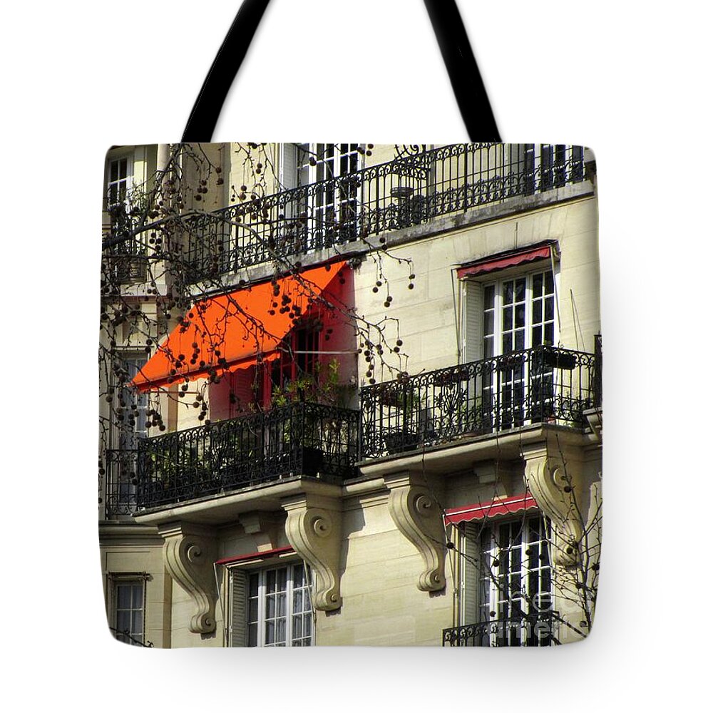 Paris Tote Bag featuring the photograph Orange Canopy by Jennefer Chaudhry