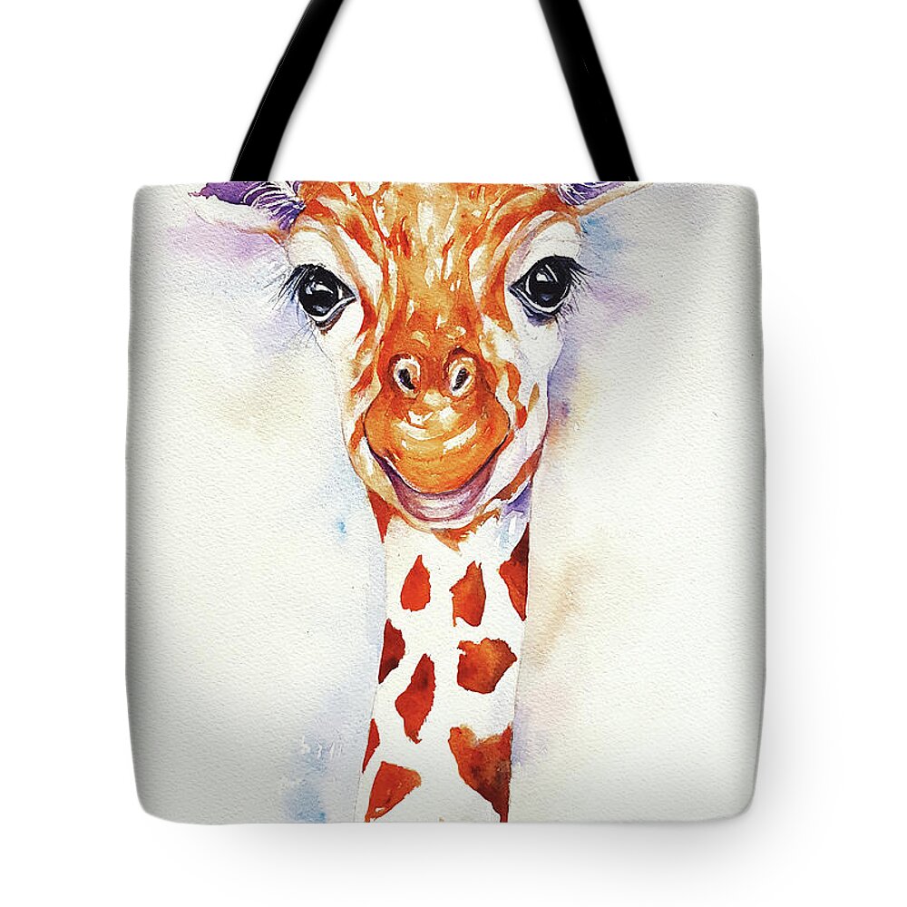Giraffe Tote Bag featuring the painting Orange Chocolate by Arti Chauhan