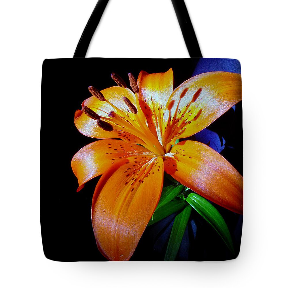 Flower Tote Bag featuring the photograph orange Glow by Robert Och