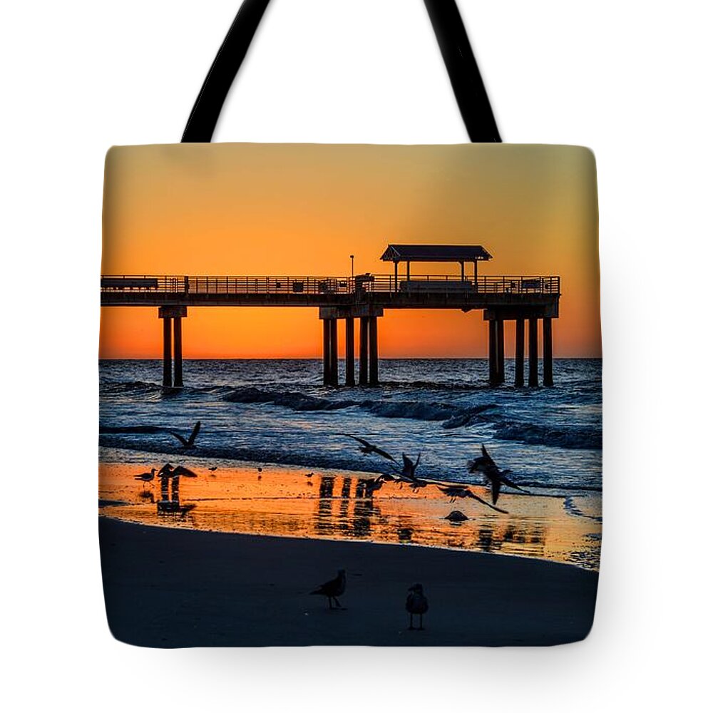 Alabama Tote Bag featuring the photograph Orange in the Morning in Orange Beach by Michael Thomas