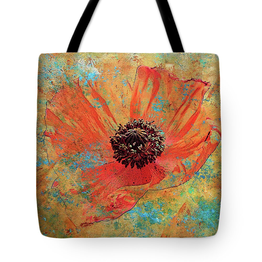 Flower Art Print Tote Bag featuring the digital art Orange Poppy by Catherine Jeltes