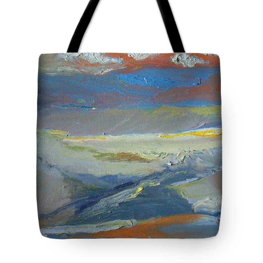 Abstract Tote Bag featuring the painting Orange Sherbet Dream by Susan Esbensen
