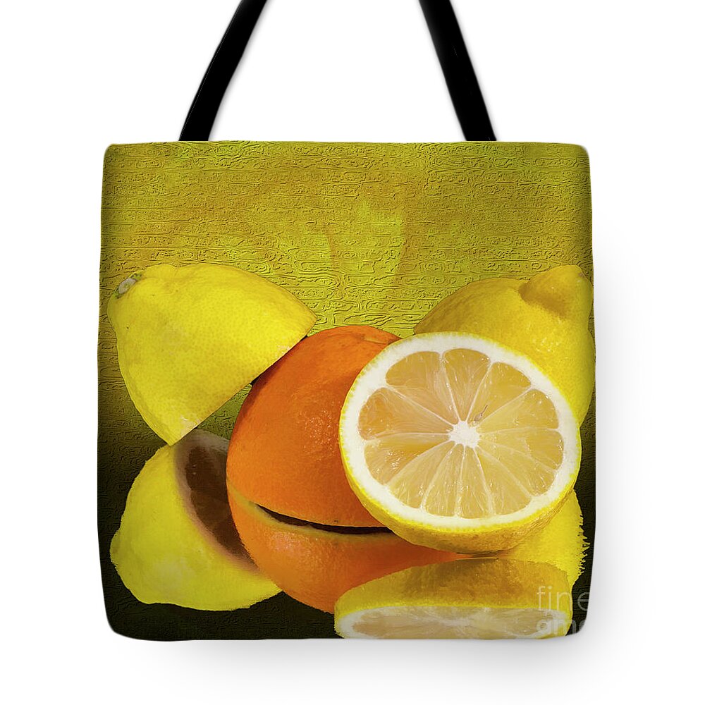Oranges Tote Bag featuring the photograph Oranges and Lemons by Shirley Mangini