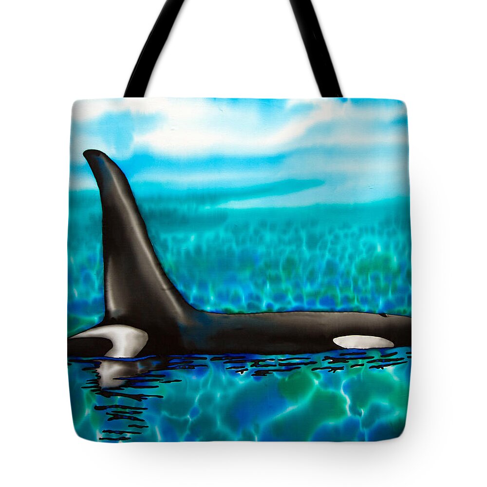  Orca Tote Bag featuring the painting Orca by Daniel Jean-Baptiste