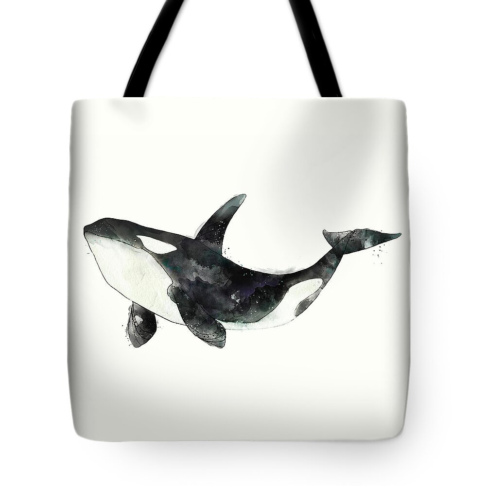 Orca Tote Bag featuring the painting Orca from Arctic and Antarctic Chart by Amy Hamilton