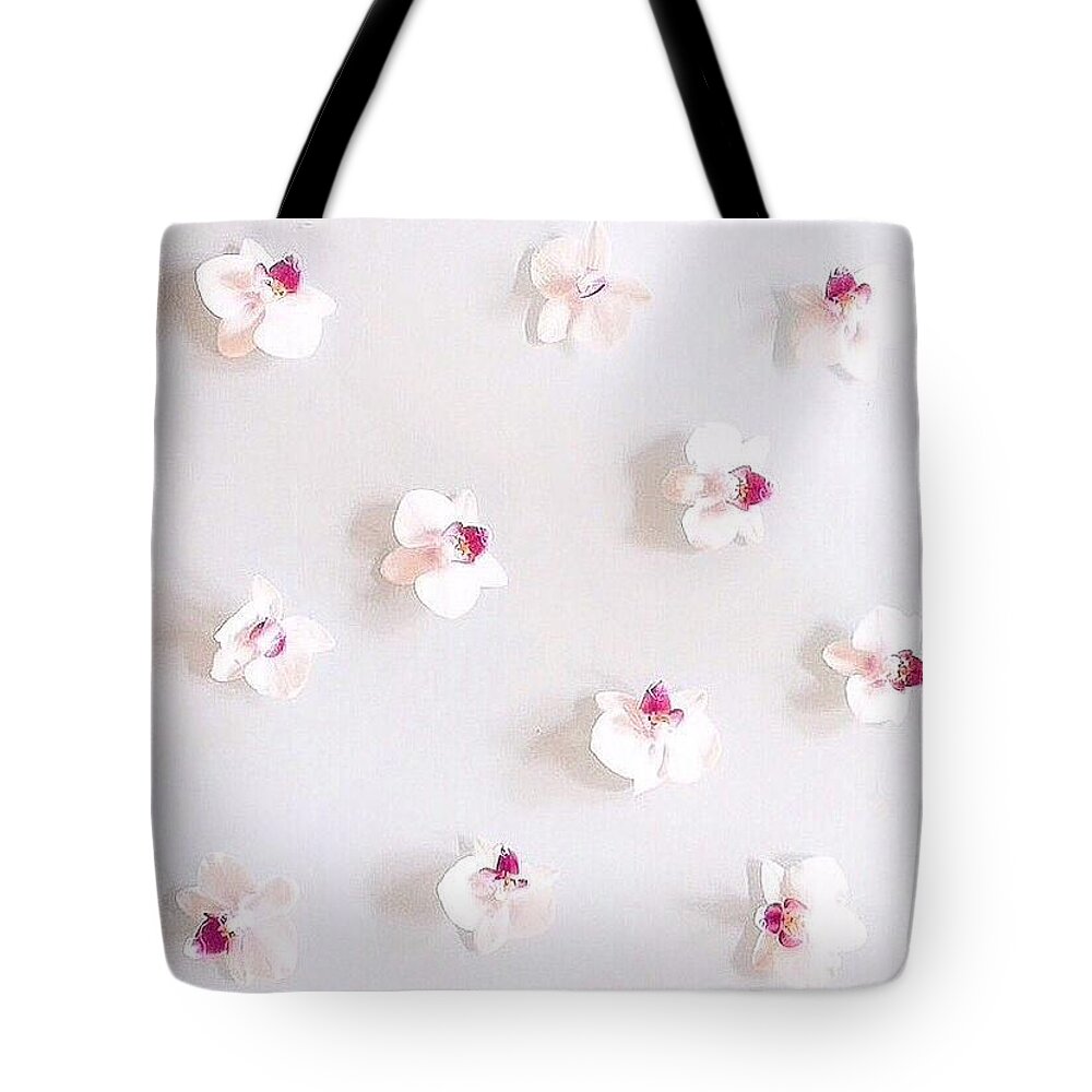Orchids Tote Bag featuring the photograph Orchids by Judith Sayrach