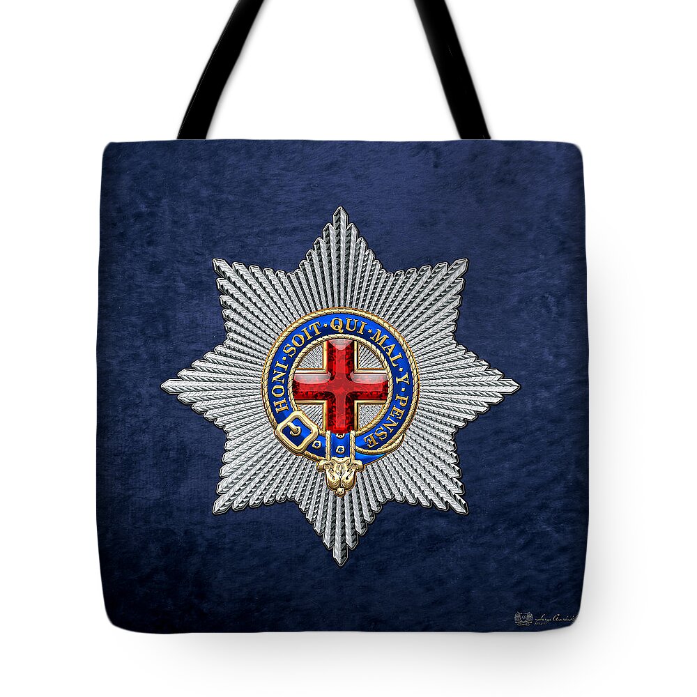 Heraldry Tote Bag featuring the photograph Order of the Garter Star on Blue by Serge Averbukh