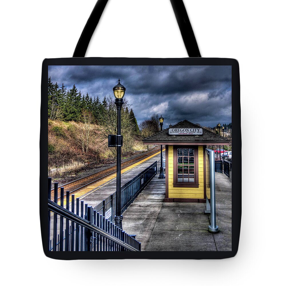 Train Depot Tote Bag featuring the photograph All Aboard by Thom Zehrfeld