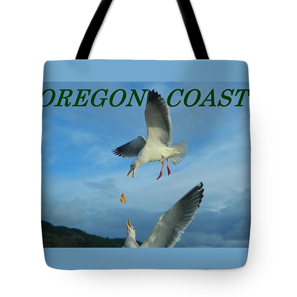 Gulls Tote Bag featuring the photograph Oregon Coast Amazing Seagulls by Gallery Of Hope 