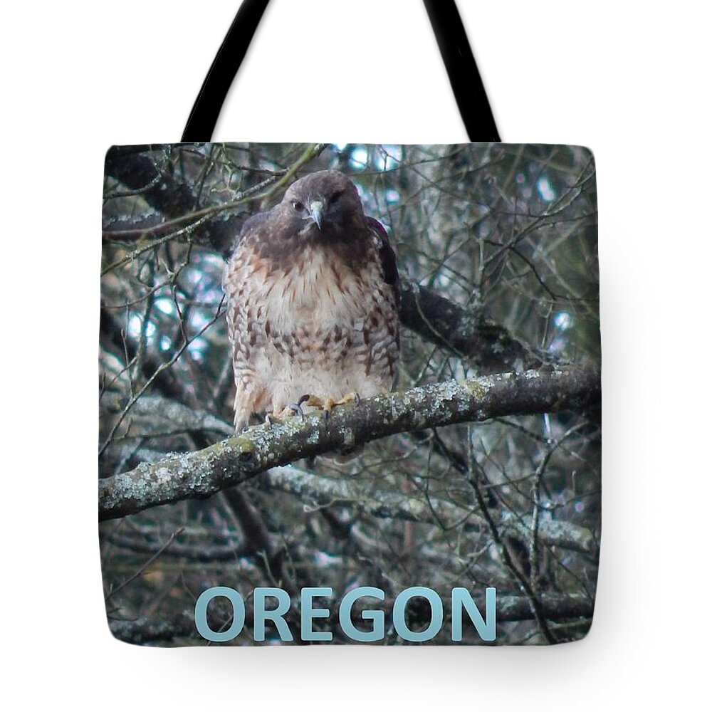 Nature Tote Bag featuring the photograph Oregon Hawk by Gallery Of Hope 