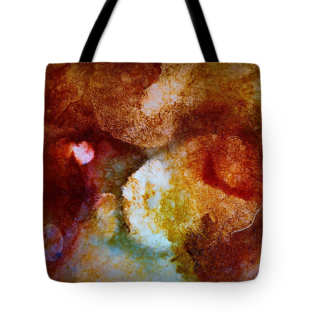 Organic Tote Bag featuring the painting Organic Abstract 10 by Lilia S