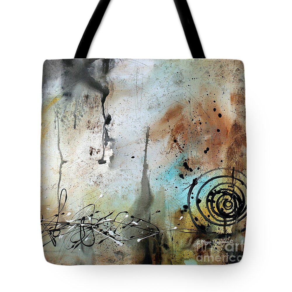 Abstract Tote Bag featuring the painting Original Abstract Acrylic Painting on Canvas Desert Surroundings by Megan Duncanson by Megan Aroon