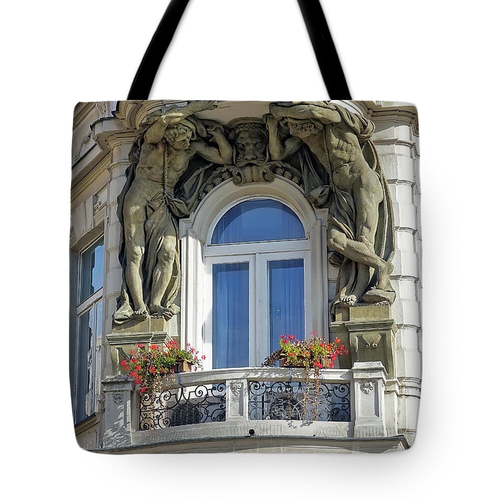 Ornate Balcony Tote Bag featuring the photograph Ornate Balcony In Prague by Rick Rosenshein