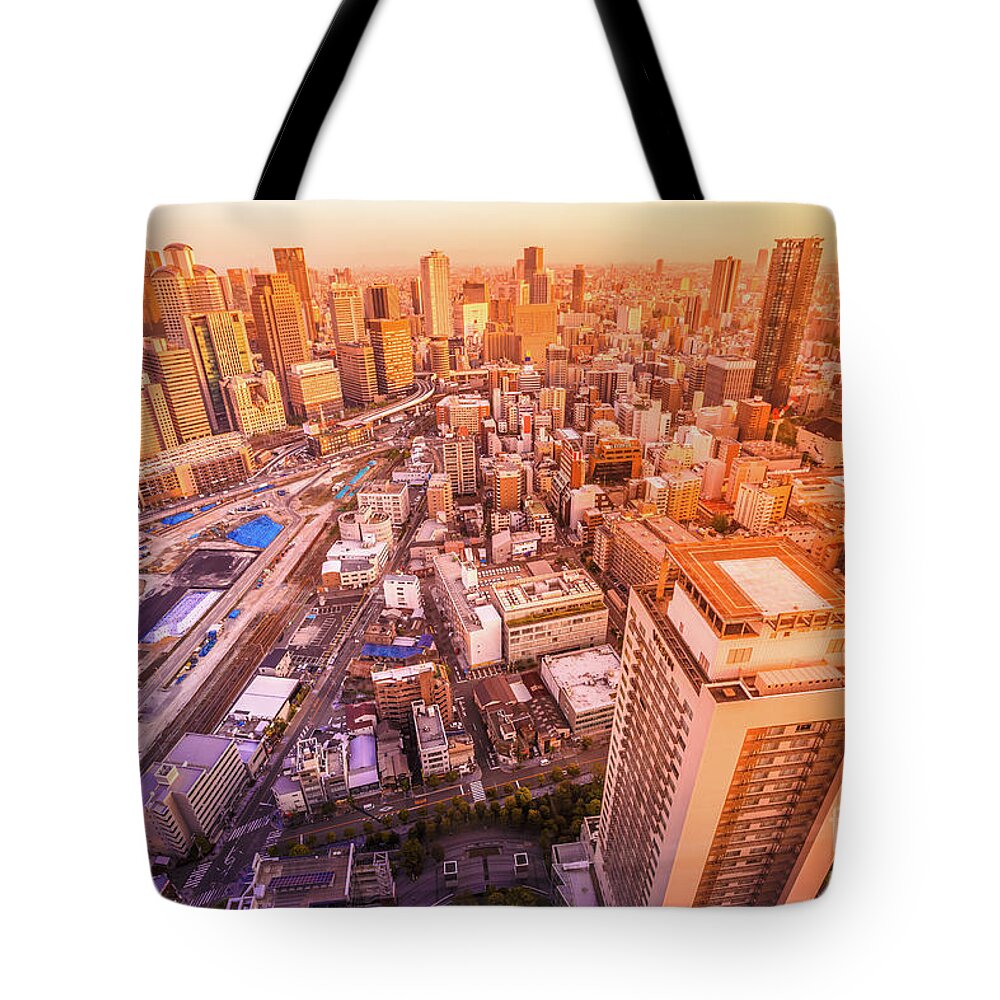 Osaka Tote Bag featuring the photograph Osaka Umeda District by Benny Marty