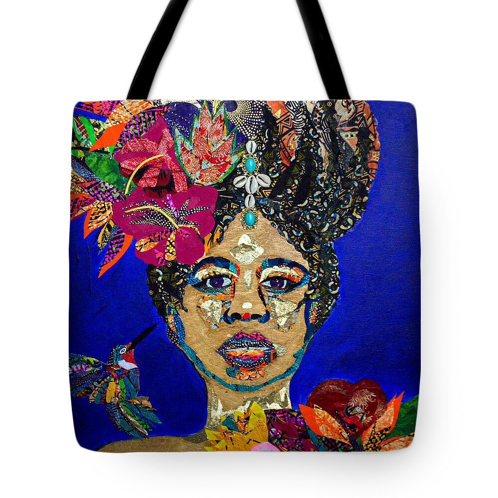 Oshun Tote Bag featuring the tapestry - textile Oshun Blooming by Apanaki Temitayo M