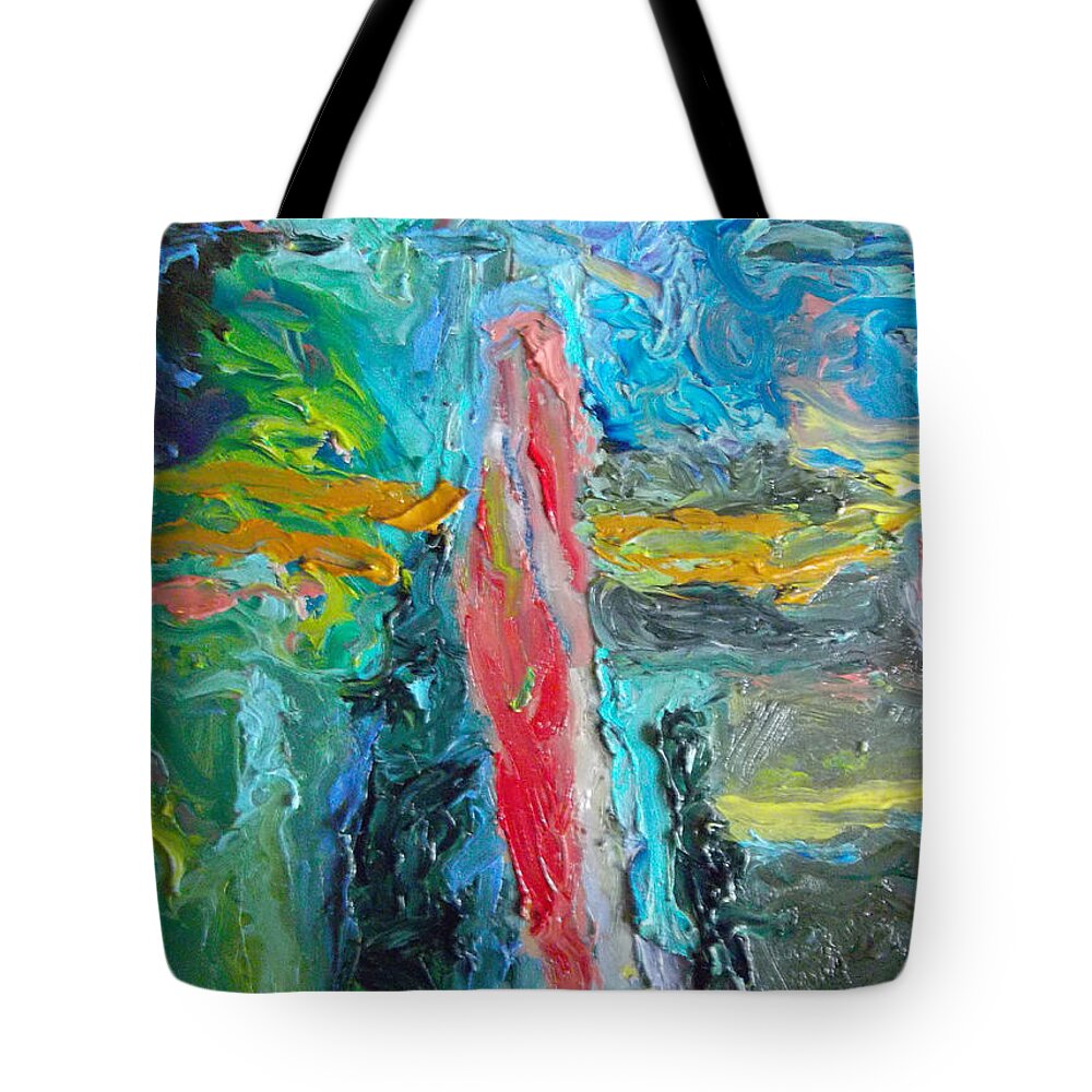 Abstract Tote Bag featuring the painting Other Worlds Other Universes by Susan Esbensen