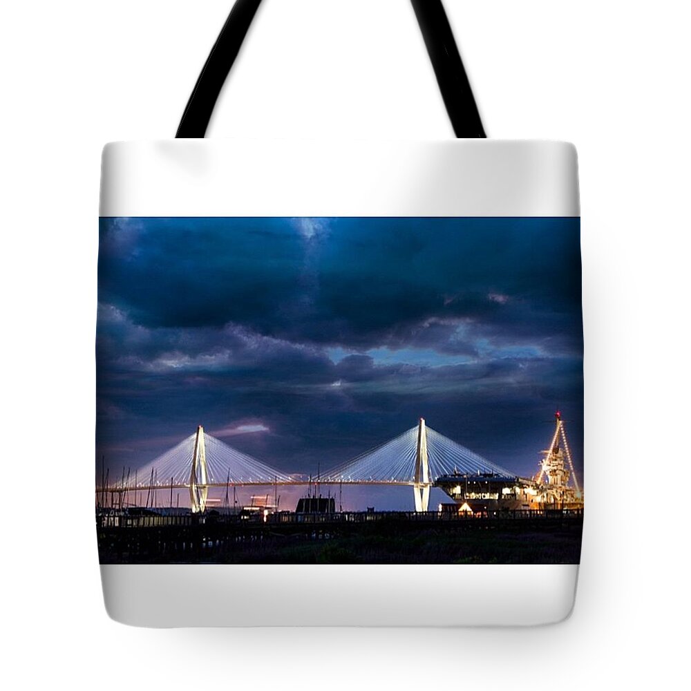 Bridge Tote Bag featuring the photograph Our City Is Beautiful At Night! 😍 by Cassandra M Photographer