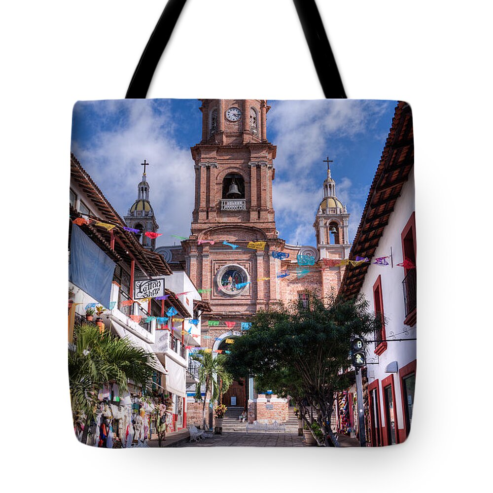 Arcos Tote Bag featuring the photograph Our Lady of Guadalupe by Paul LeSage