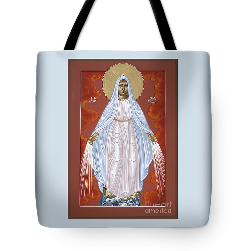Our Lady Of The Miraculous Medal Tote Bag featuring the painting Our Lady of the Miraculous Medal 061 by William Hart McNichols