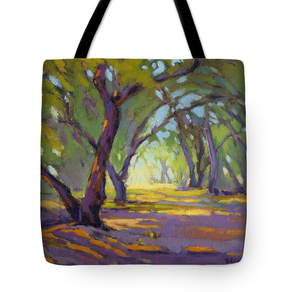 Trees Tote Bag featuring the painting Our Secret Place 4 by Konnie Kim