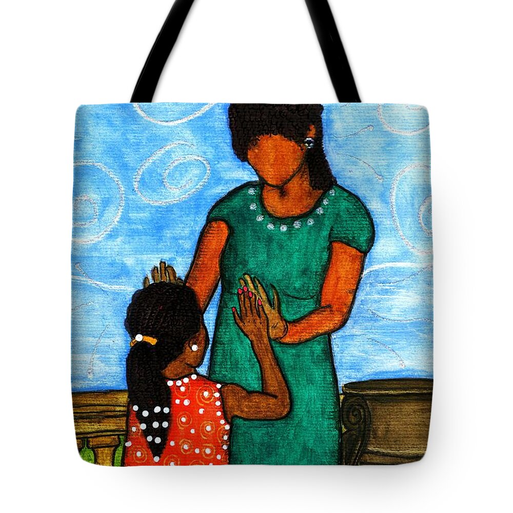 Woman Tote Bag featuring the painting Our Time by Angela L Walker