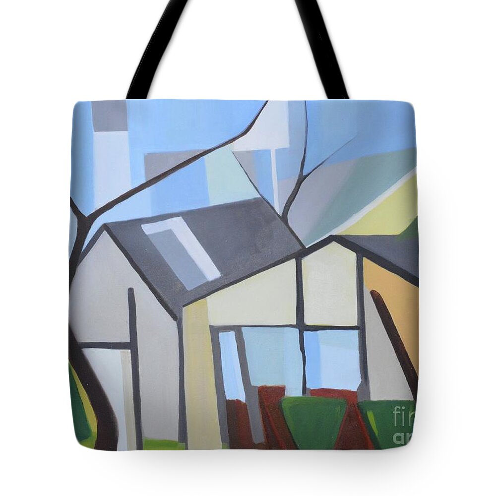 Bogota Nj Tote Bag featuring the painting Out Back Down Oakwood by Ron Erickson