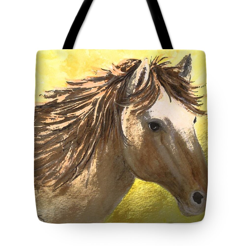 Horse Tote Bag featuring the painting Out of the Sun by Carol Grimes