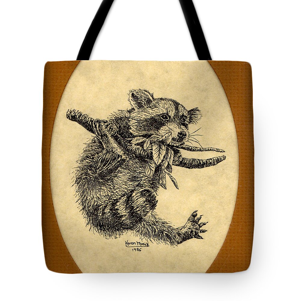 Pen Tote Bag featuring the drawing Out on a Limb by Karen Musick